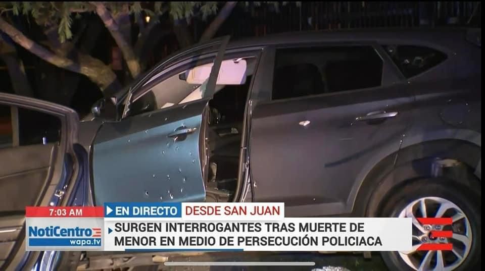 Carro baleado de menor ejecutado por la Policía, tomado de Noticentro